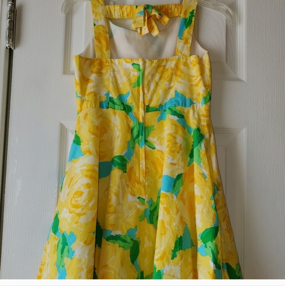 Lilly Pulitzer Yellow Floral Dress Size 8 - Picture 2 of 3